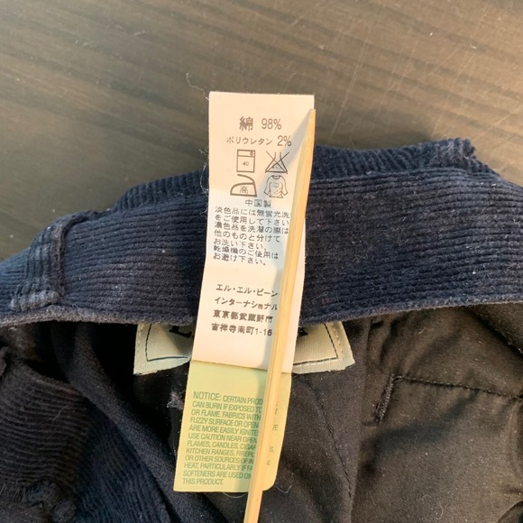 LL Bean Womens 8 Tall Navy Blue Corduroy Pants Pleated High Rise Tapered 229656 - Picture 5 of 9